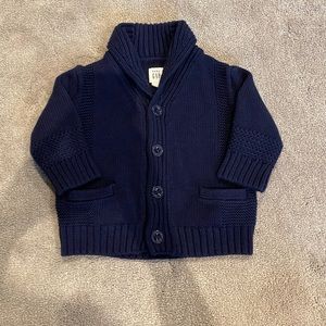 Baby Gap Navy shawl cardigan sweater, 3-6 months